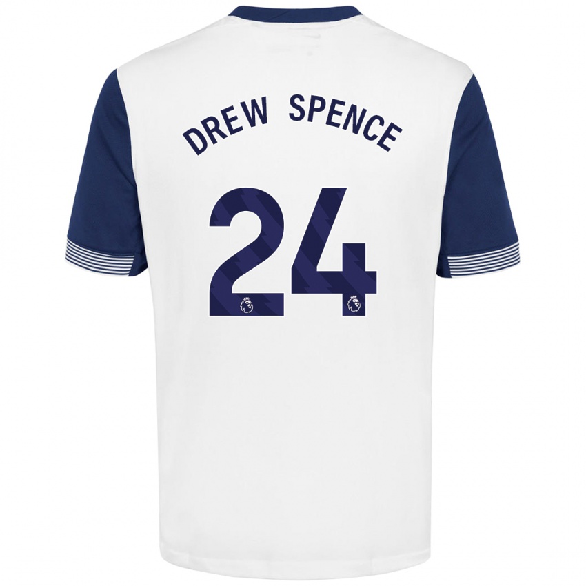 Niño Camiseta Drew Spence #24 Blanco Azul 1ª Equipación 2024/25 La Camisa México