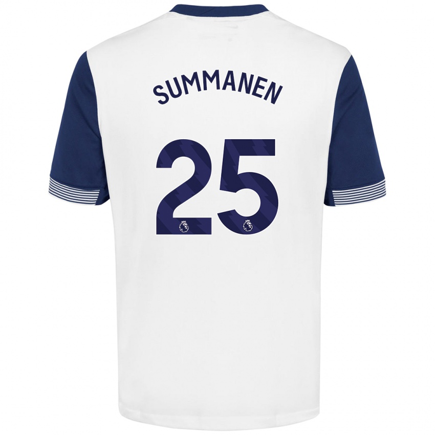 Niño Camiseta Eveliina Summanen #25 Blanco Azul 1ª Equipación 2024/25 La Camisa México