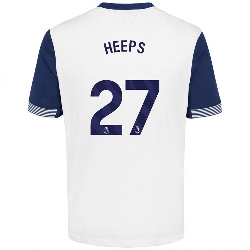 Niño Camiseta Eleanor Heeps #27 Blanco Azul 1ª Equipación 2024/25 La Camisa México