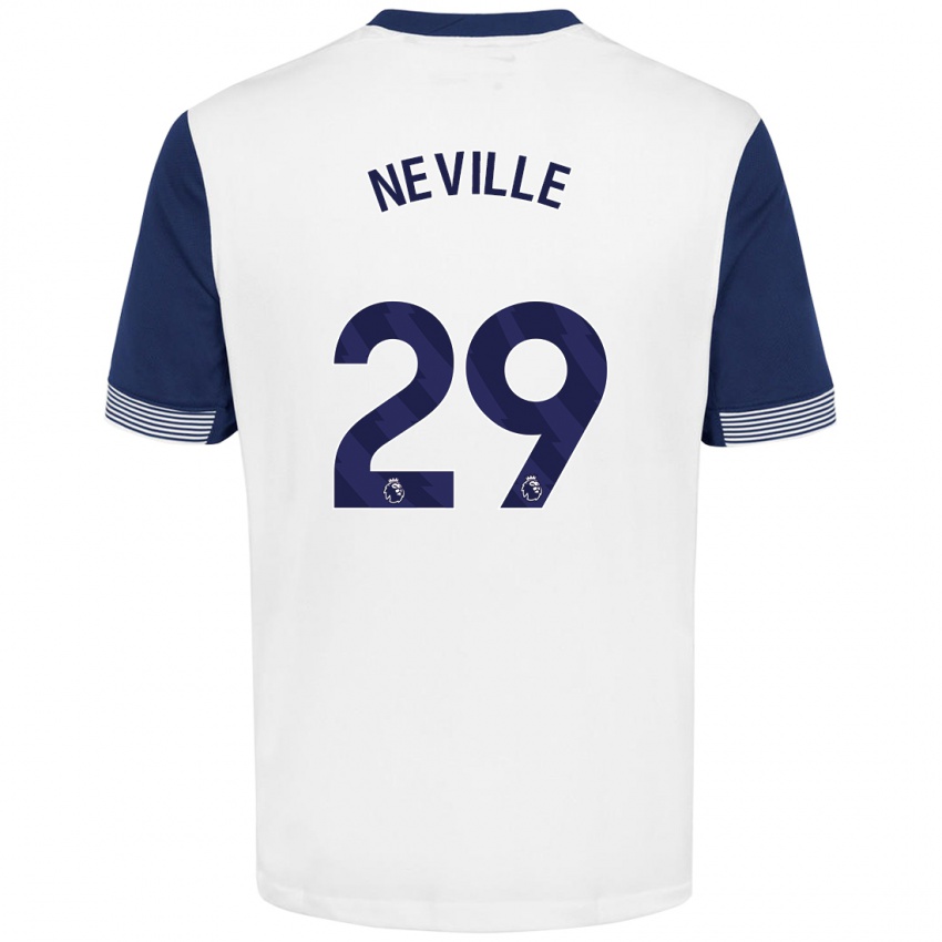 Niño Camiseta Ashleigh Neville #29 Blanco Azul 1ª Equipación 2024/25 La Camisa México