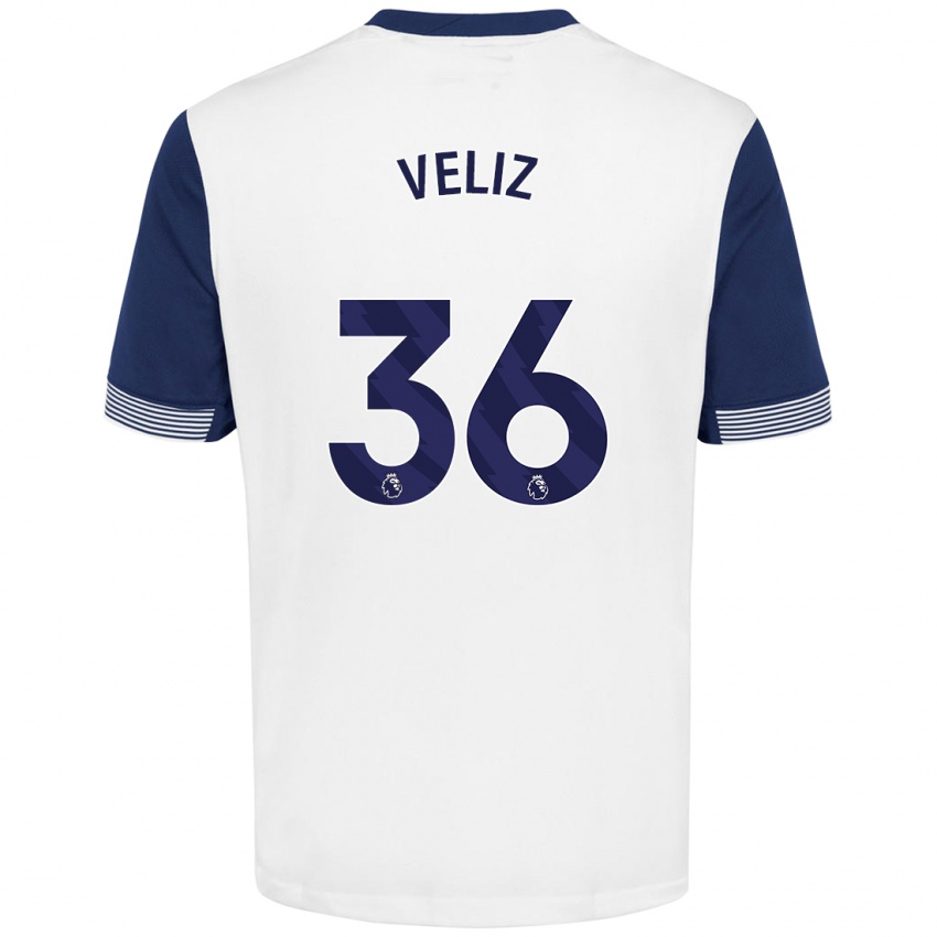 Niño Camiseta Alejo Véliz #36 Blanco Azul 1ª Equipación 2024/25 La Camisa México