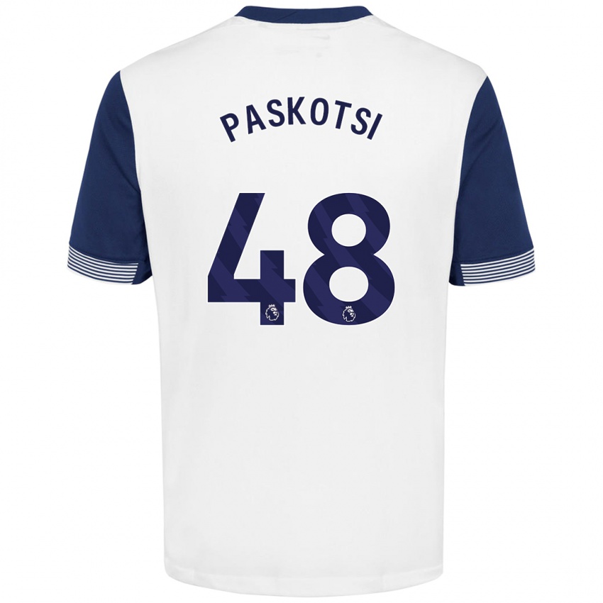 Niño Camiseta Maksim Paskotsi #48 Blanco Azul 1ª Equipación 2024/25 La Camisa México