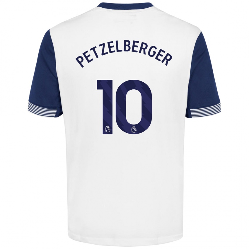 Niño Camiseta Ramona Petzelberger #10 Blanco Azul 1ª Equipación 2024/25 La Camisa México