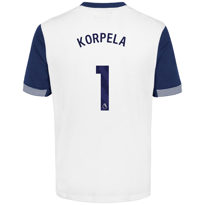 Niño Camiseta Tinja-Riikka Korpela #1 Blanco Azul 1ª Equipación 2024/25 La Camisa México