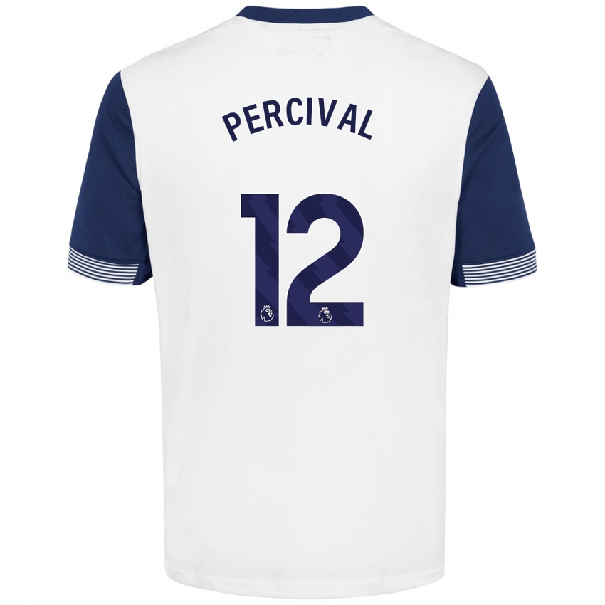 Niño Camiseta Ria Percival #12 Blanco Azul 1ª Equipación 2024/25 La Camisa México