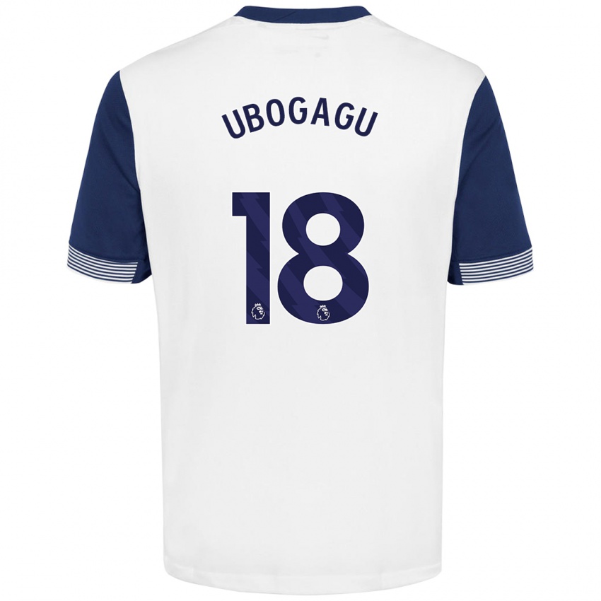 Niño Camiseta Chioma Ubogagu #18 Blanco Azul 1ª Equipación 2024/25 La Camisa México