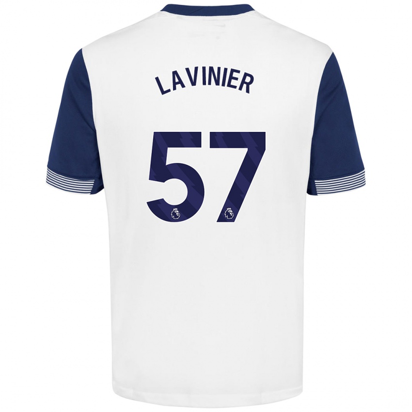 Niño Camiseta Marcel Lavinier #57 Blanco Azul 1ª Equipación 2024/25 La Camisa México