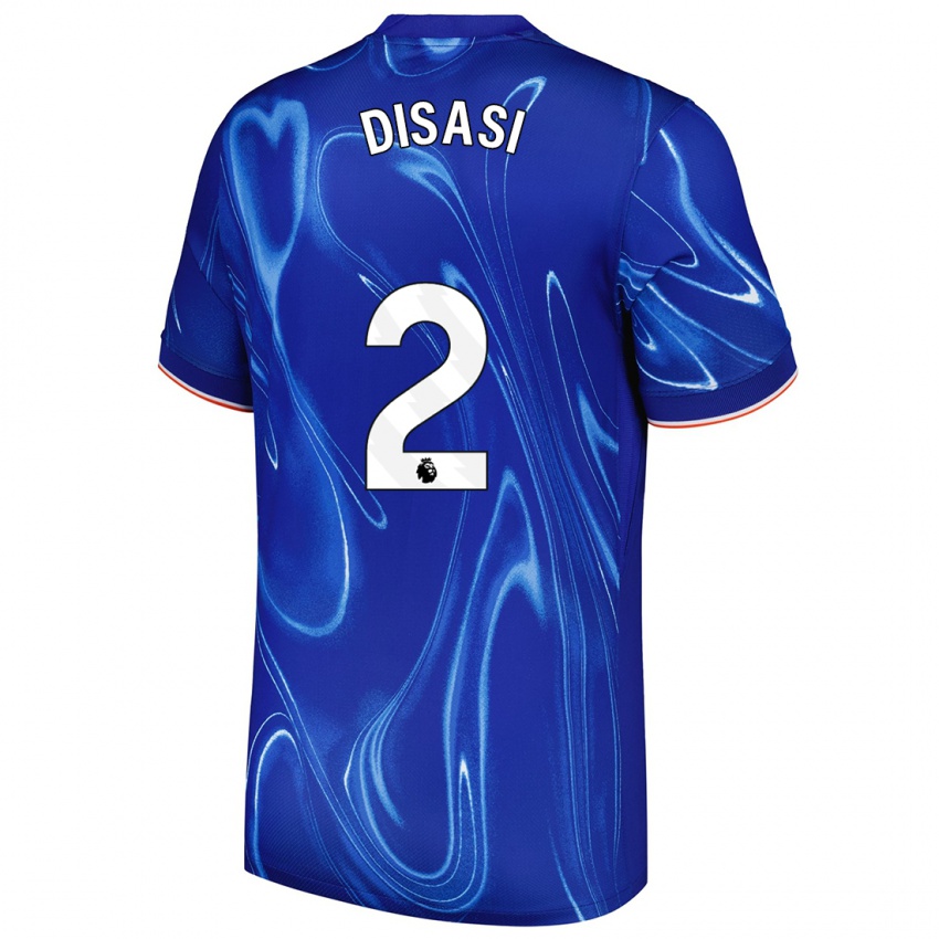 Niño Camiseta Axel Disasi #2 Azul Blanco 1ª Equipación 2024/25 La Camisa México