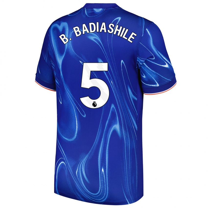 Niño Camiseta Benoît Badiashile #5 Azul Blanco 1ª Equipación 2024/25 La Camisa México