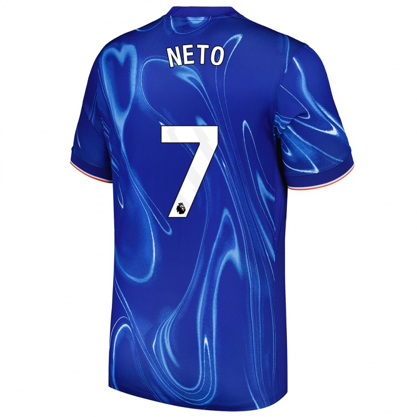 Niño Camiseta Pedro Neto #7 Azul Blanco 1ª Equipación 2024/25 La Camisa México