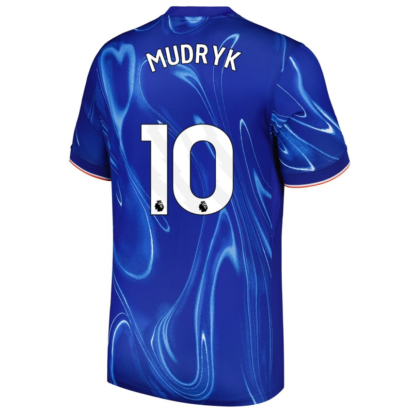 Niño Camiseta Mykhaylo Mudryk #10 Azul Blanco 1ª Equipación 2024/25 La Camisa México