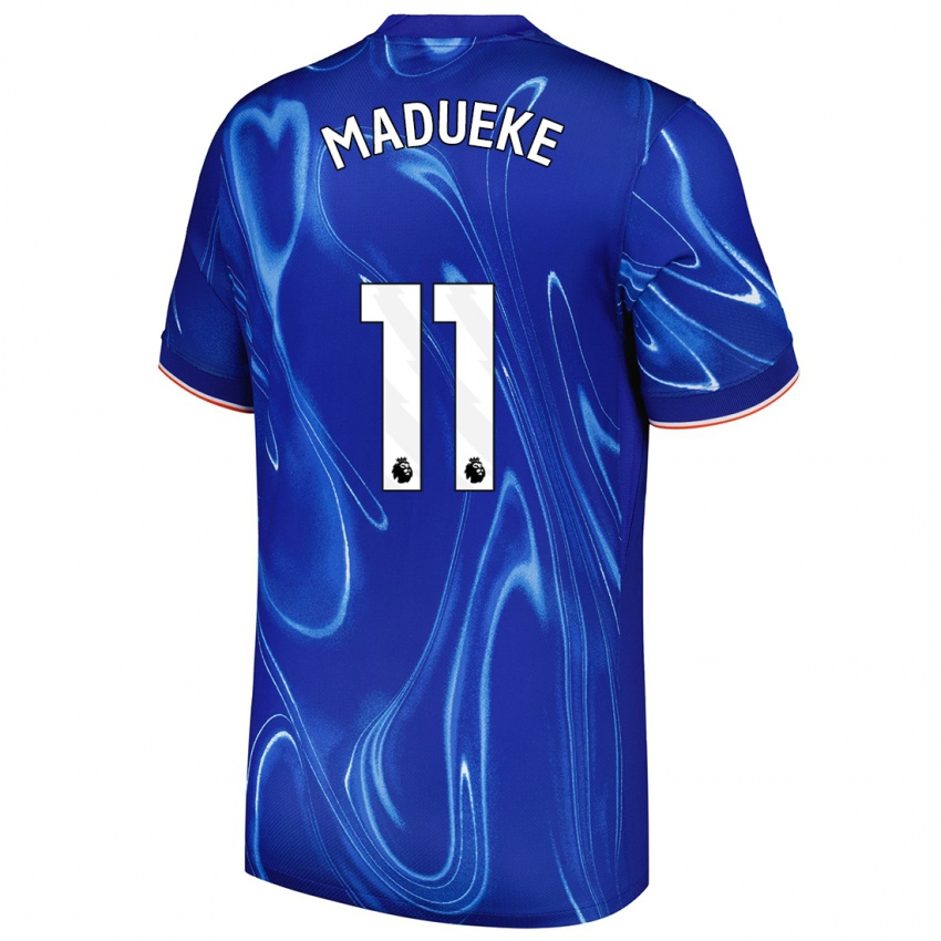 Niño Camiseta Noni Madueke #11 Azul Blanco 1ª Equipación 2024/25 La Camisa México