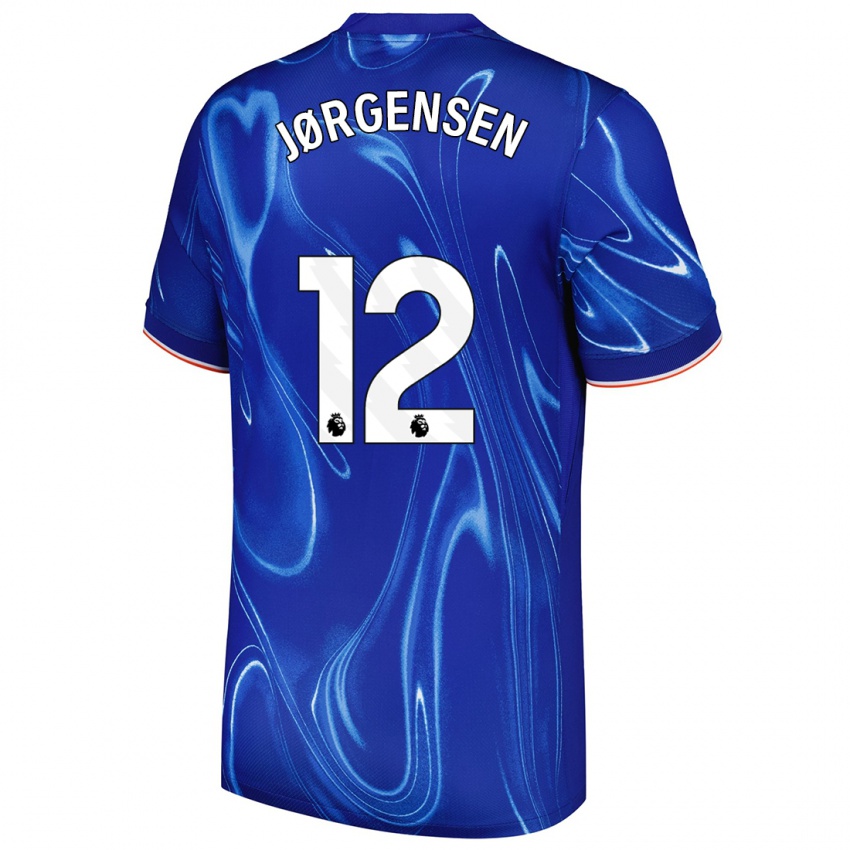 Niño Camiseta Filip Jørgensen #12 Azul Blanco 1ª Equipación 2024/25 La Camisa México