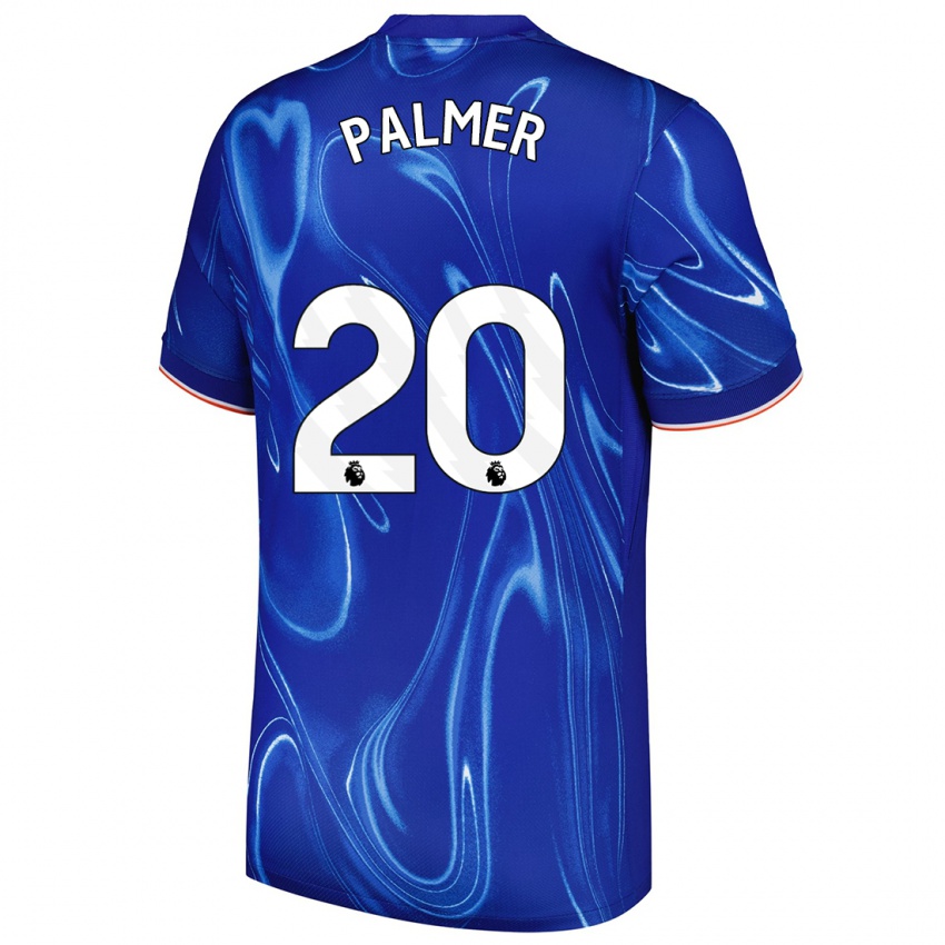 Niño Camiseta Cole Palmer #20 Azul Blanco 1ª Equipación 2024/25 La Camisa México