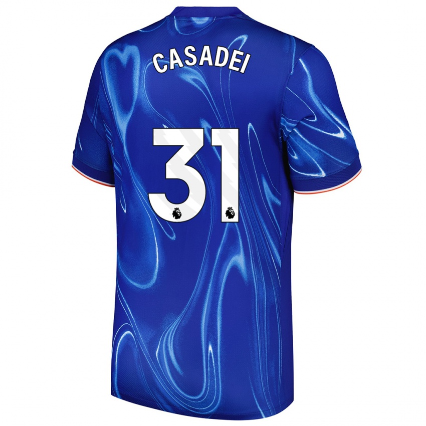 Niño Camiseta Cesare Casadei #31 Azul Blanco 1ª Equipación 2024/25 La Camisa México