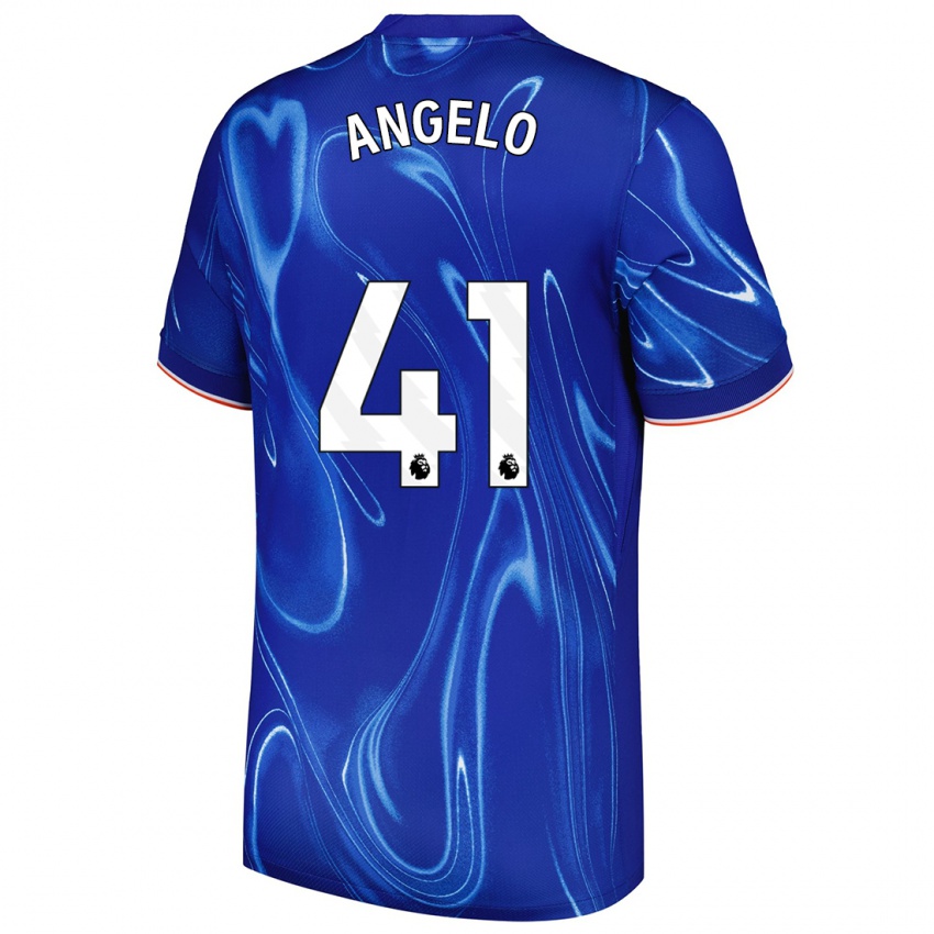 Niño Camiseta Ângelo #41 Azul Blanco 1ª Equipación 2024/25 La Camisa México