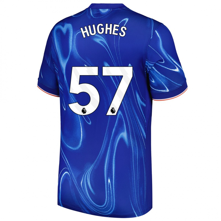 Niño Camiseta Brodi Hughes #57 Azul Blanco 1ª Equipación 2024/25 La Camisa México