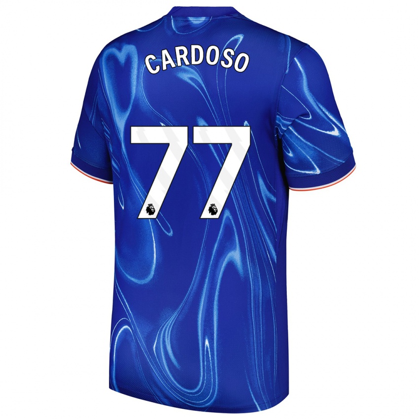 Niño Camiseta Leo Cardoso #77 Azul Blanco 1ª Equipación 2024/25 La Camisa México