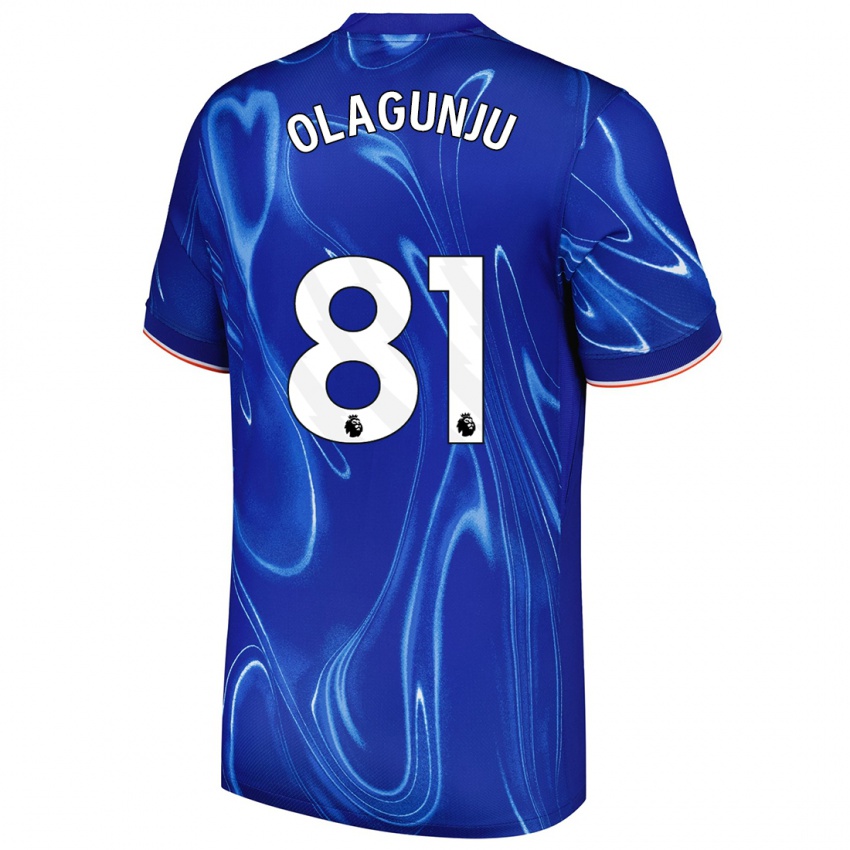 Niño Camiseta Saheed Olagunju #81 Azul Blanco 1ª Equipación 2024/25 La Camisa México