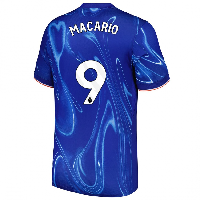 Niño Camiseta Catarina Macario #9 Azul Blanco 1ª Equipación 2024/25 La Camisa México