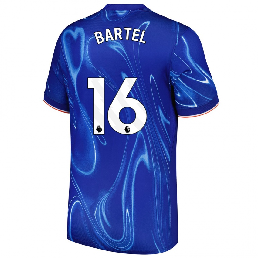 Niño Camiseta Júlia Bartel #16 Azul Blanco 1ª Equipación 2024/25 La Camisa México