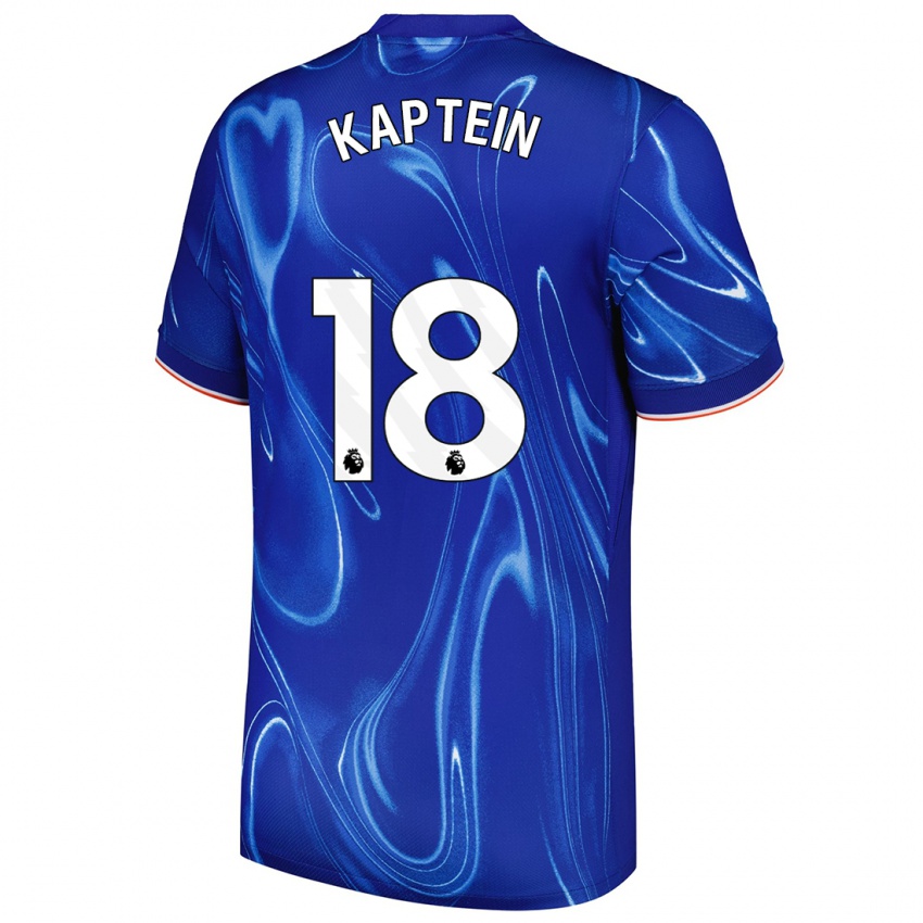 Niño Camiseta Wieke Kaptein #18 Azul Blanco 1ª Equipación 2024/25 La Camisa México