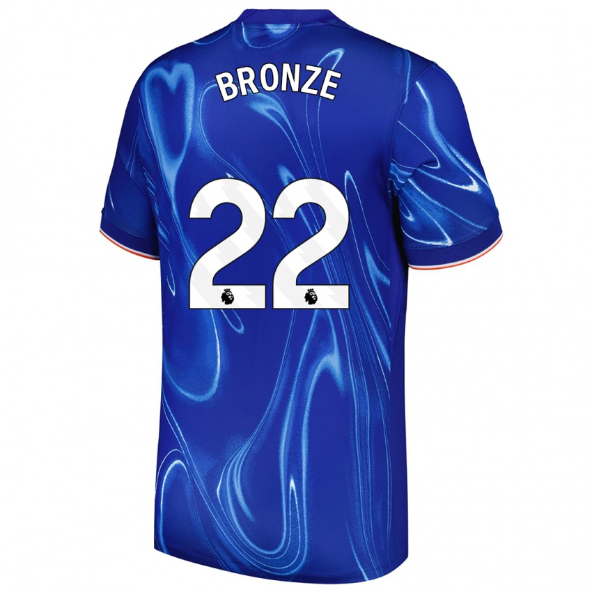 Niño Camiseta Lucy Bronze #22 Azul Blanco 1ª Equipación 2024/25 La Camisa México