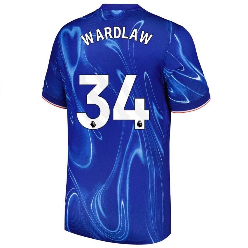 Niño Camiseta Charlotte Wardlaw #34 Azul Blanco 1ª Equipación 2024/25 La Camisa México