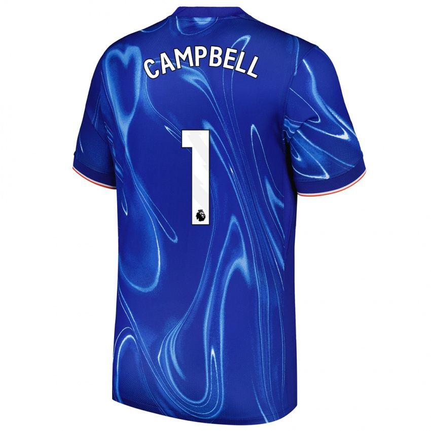 Niño Camiseta Luke Campbell #1 Azul Blanco 1ª Equipación 2024/25 La Camisa México