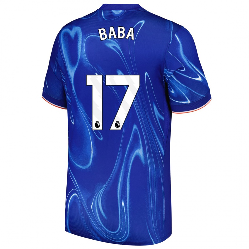 Niño Camiseta Abdul-Rahman Baba #17 Azul Blanco 1ª Equipación 2024/25 La Camisa México