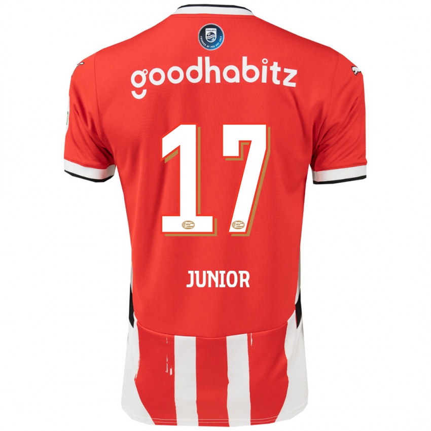 Niño Camiseta Mauro Junior #17 Rojo Blanco 1ª Equipación 2024/25 La Camisa México