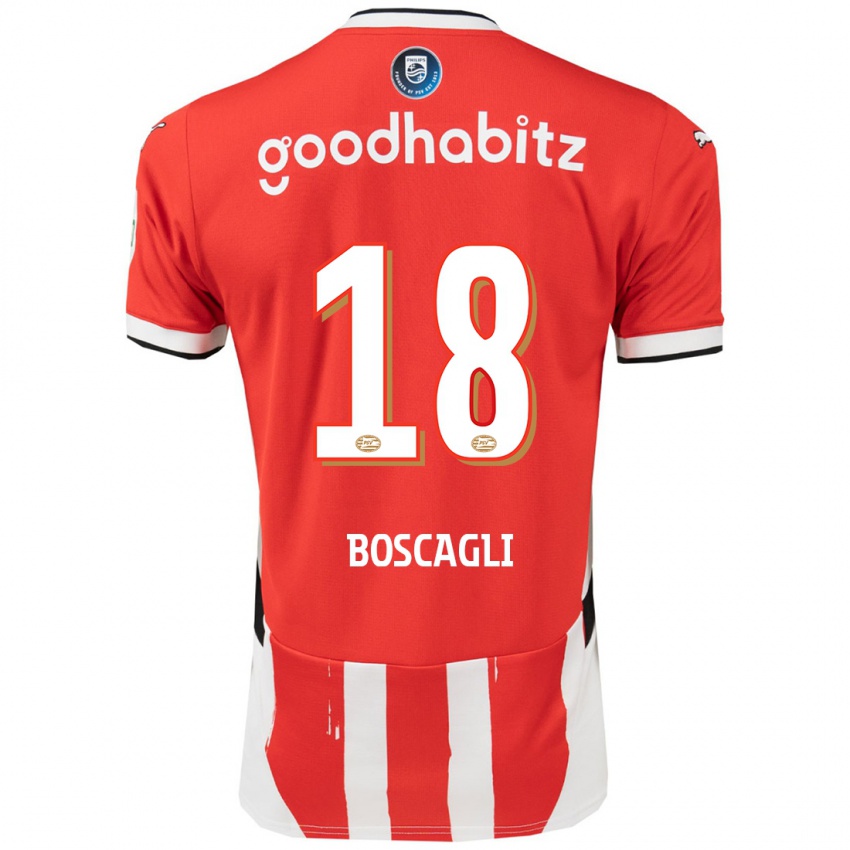 Niño Camiseta Olivier Boscagli #18 Rojo Blanco 1ª Equipación 2024/25 La Camisa México