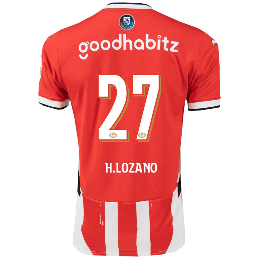 Niño Camiseta Hirving Lozano #27 Rojo Blanco 1ª Equipación 2024/25 La Camisa México