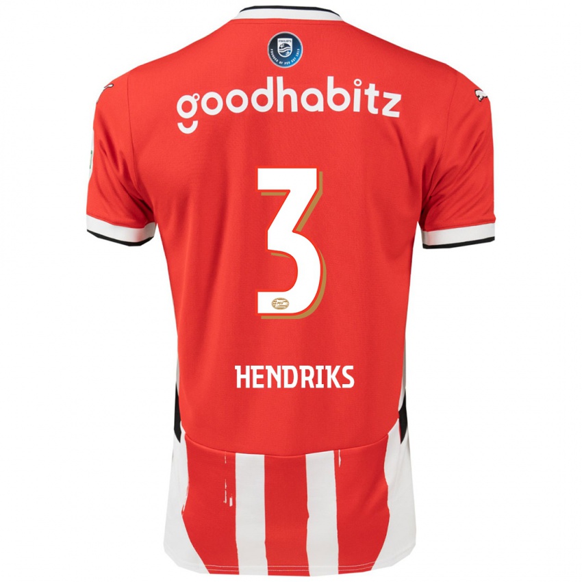 Niño Camiseta Gwyneth Hendriks #3 Rojo Blanco 1ª Equipación 2024/25 La Camisa México