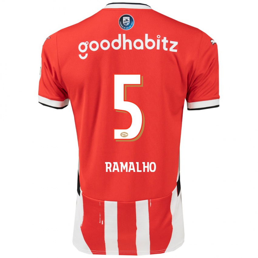 Niño Camiseta Andre Ramalho #5 Rojo Blanco 1ª Equipación 2024/25 La Camisa México