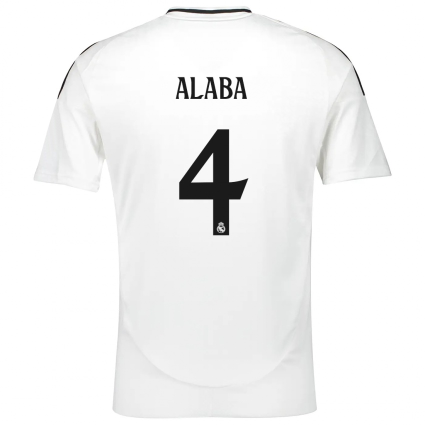 Niño Camiseta David Alaba #4 Blanco 1ª Equipación 2024/25 La Camisa México