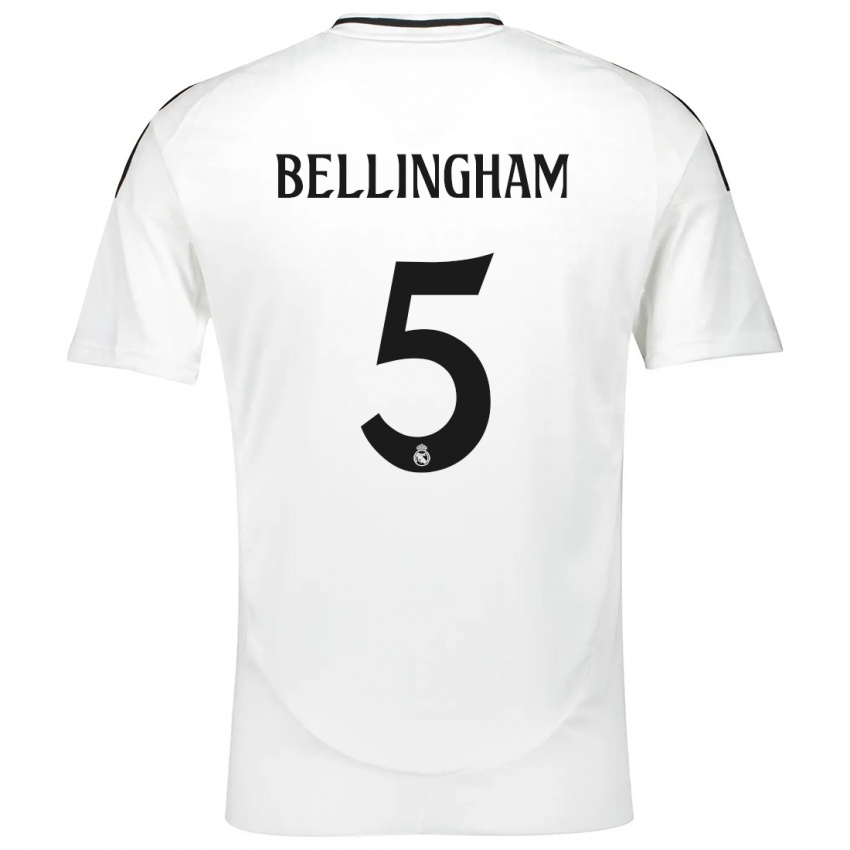 Niño Camiseta Jude Bellingham #5 Blanco 1ª Equipación 2024/25 La Camisa México