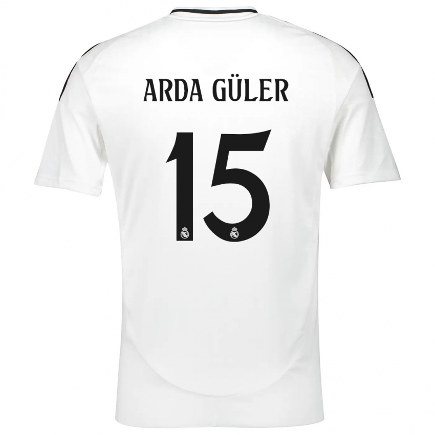 Niño Camiseta Arda Güler #15 Blanco 1ª Equipación 2024/25 La Camisa México