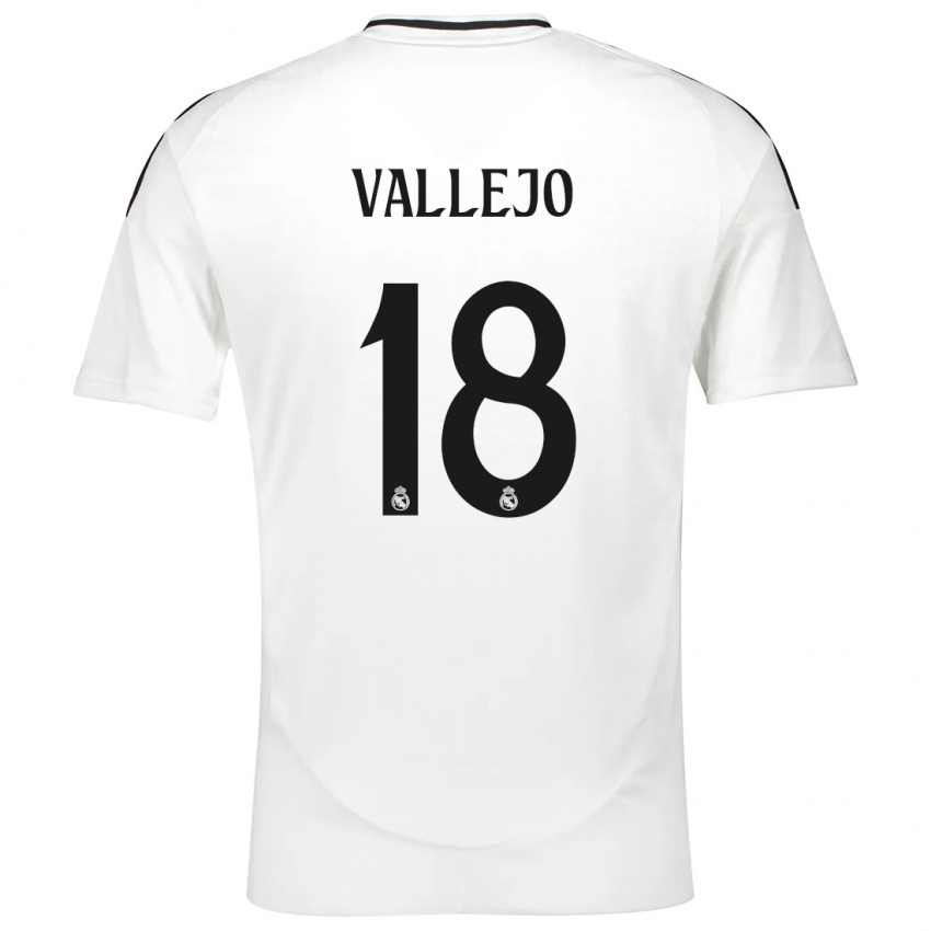 Niño Camiseta Jesus Vallejo #18 Blanco 1ª Equipación 2024/25 La Camisa México