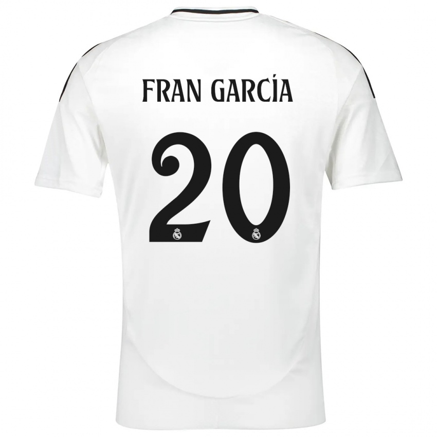 Niño Camiseta Fran García #20 Blanco 1ª Equipación 2024/25 La Camisa México