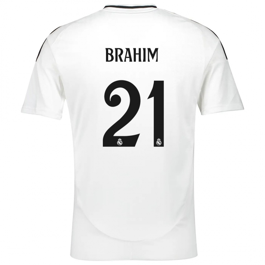 Niño Camiseta Brahim Diaz #21 Blanco 1ª Equipación 2024/25 La Camisa México