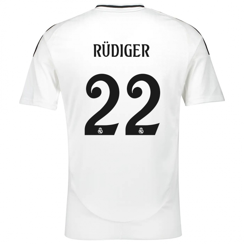 Niño Camiseta Antonio Rudiger #22 Blanco 1ª Equipación 2024/25 La Camisa México