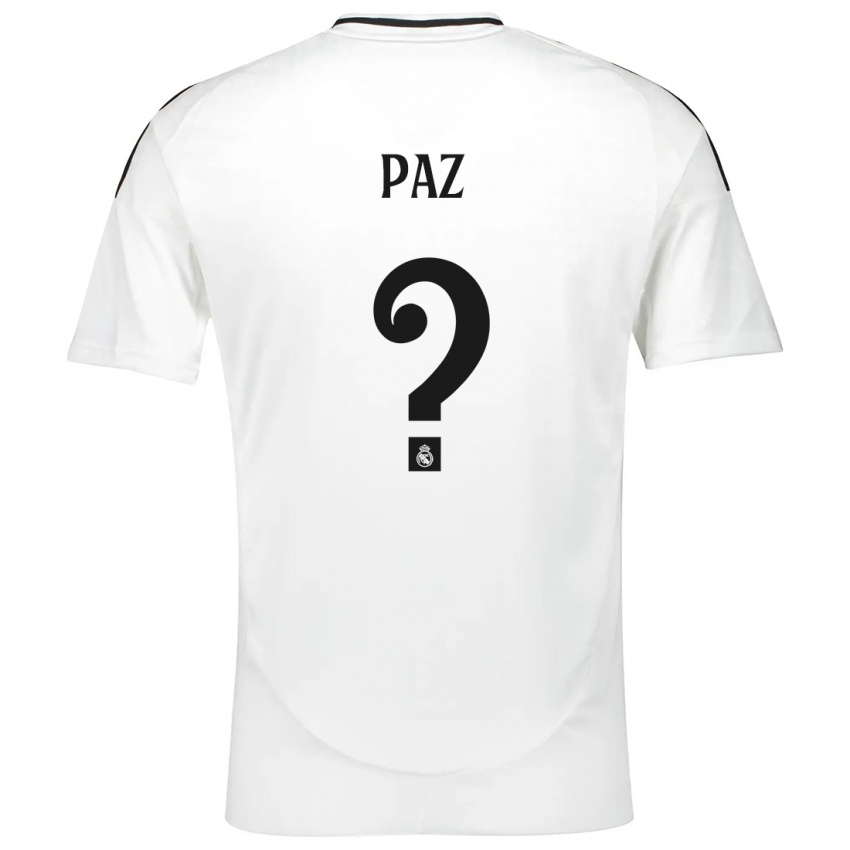 Niño Camiseta Nico Paz #0 Blanco 1ª Equipación 2024/25 La Camisa México