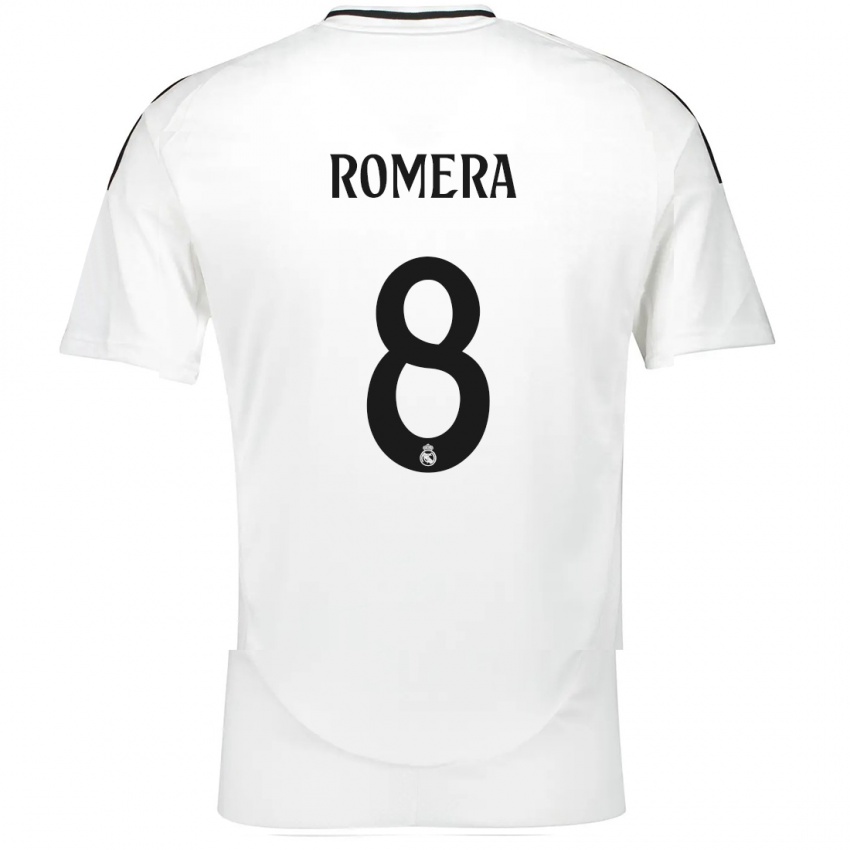 Niño Camiseta Miguel Romera #8 Blanco 1ª Equipación 2024/25 La Camisa México