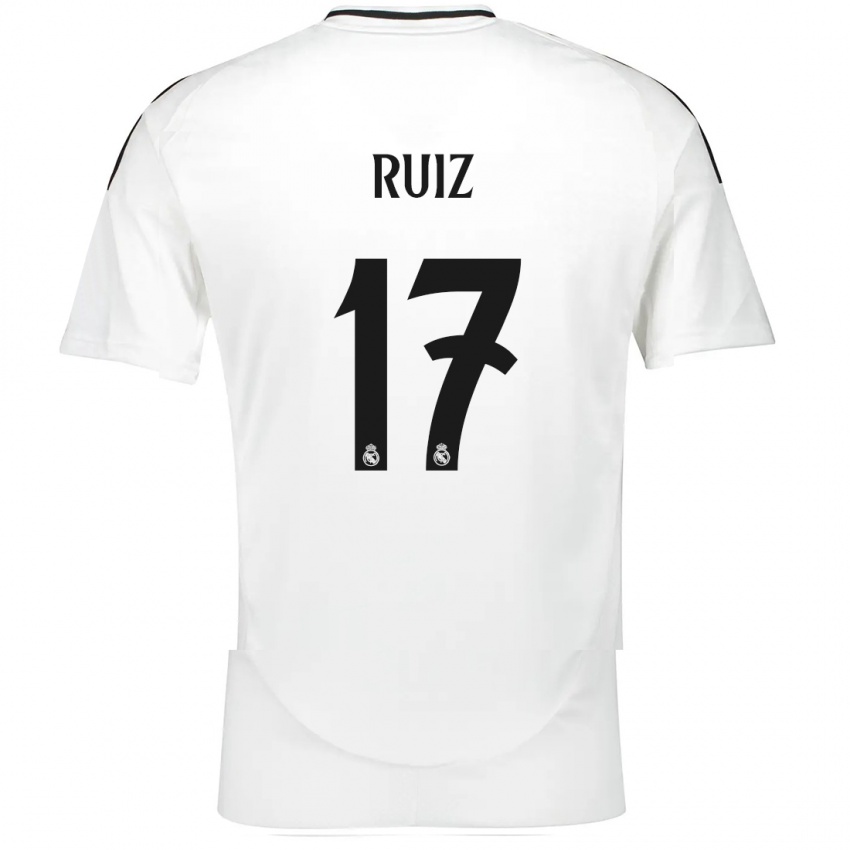 Niño Camiseta David Ruiz #17 Blanco 1ª Equipación 2024/25 La Camisa México