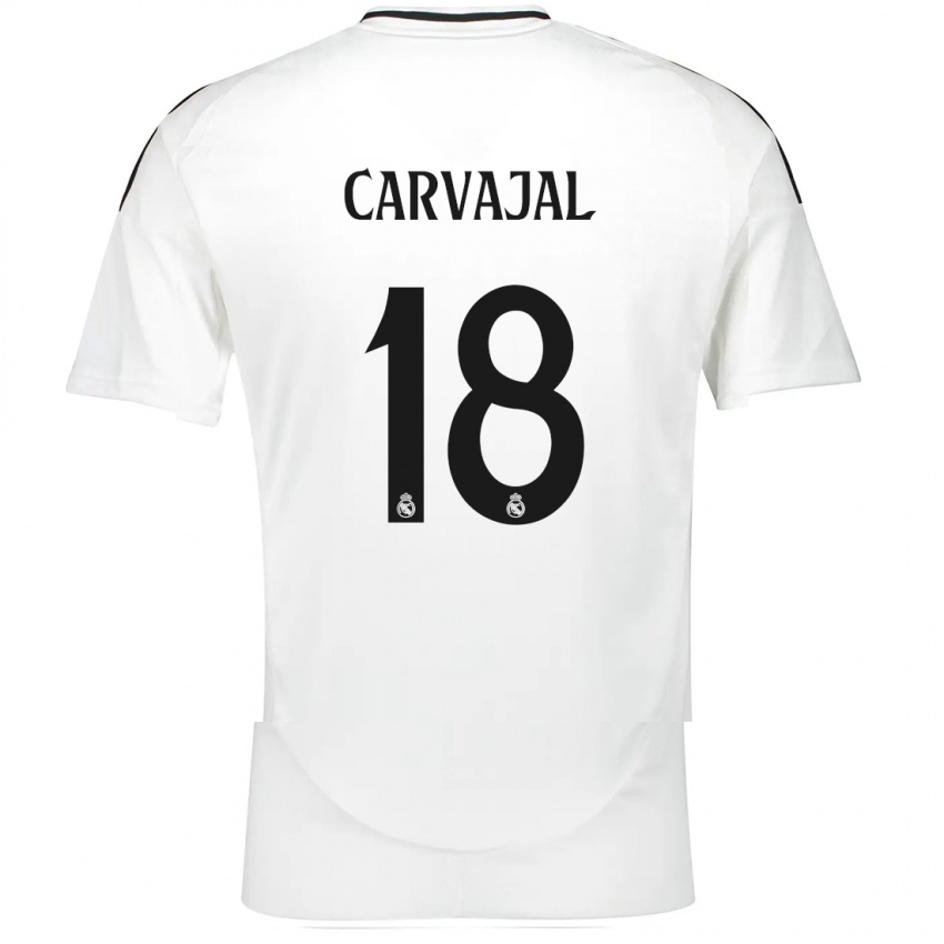 Niño Camiseta Angel Carvajal #18 Blanco 1ª Equipación 2024/25 La Camisa México