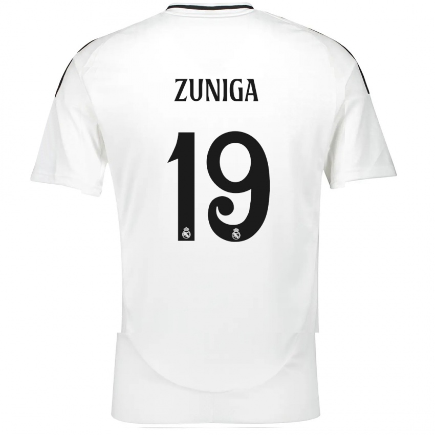 Niño Camiseta Loren Zúñiga #19 Blanco 1ª Equipación 2024/25 La Camisa México