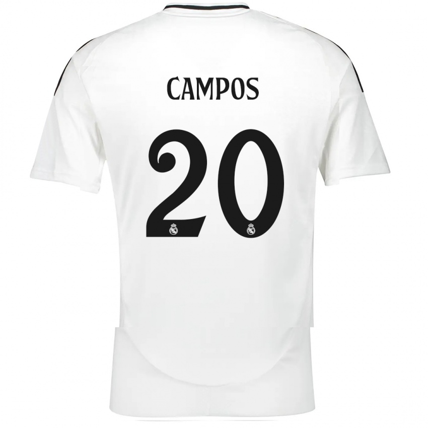 Niño Camiseta Andrés Campos #20 Blanco 1ª Equipación 2024/25 La Camisa México