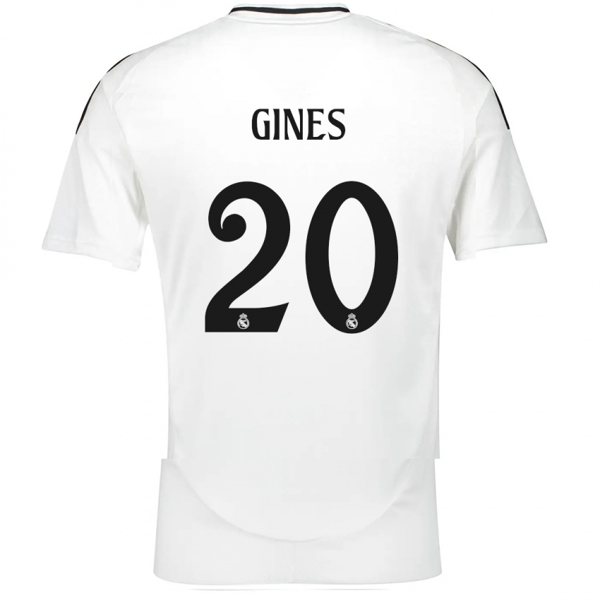 Niño Camiseta Alvaro Gines #20 Blanco 1ª Equipación 2024/25 La Camisa México