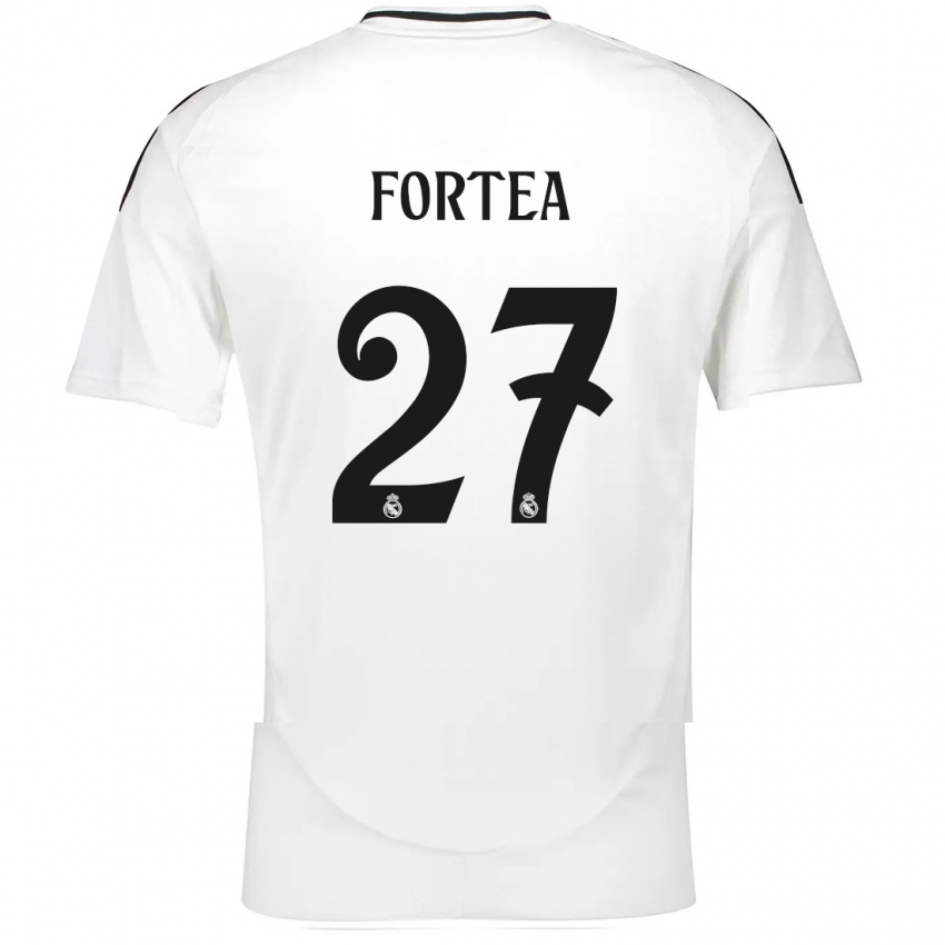 Niño Camiseta Jesús Fortea #27 Blanco 1ª Equipación 2024/25 La Camisa México